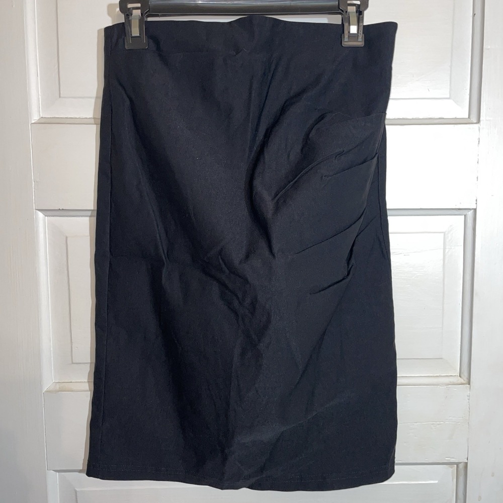 Grace Karin Size Large Maternity Black ZIppered Pencil Skirt Soft Smooth Fabric